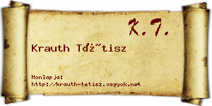 Krauth Tétisz névjegykártya